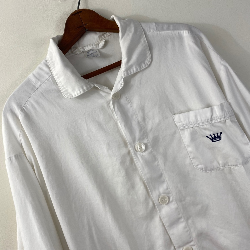 Royal Highnies XL White Original Lounge Top 100% Pima Cotton Pajama Shirt USA - Picture 2 of 12
